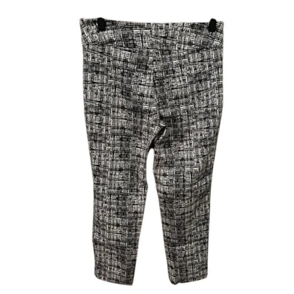 Zac & Rachel Black Capri Stretch Pull-On Black White Size 12